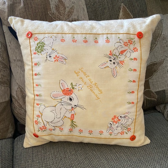 Decorative Easter Bunny Pillow 13” X 13” - Picture 9 of 9